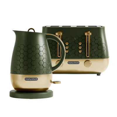 Morphy Richards Cassini Kettle & 4 Slice Toaster Set Olivine 1.7L
