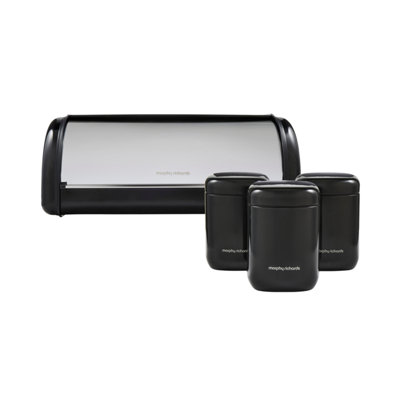 Morphy Richards Unisex Black Equip Bread Bin & 3 Canister Set Kitchen Bundle | : Medium - Image 5