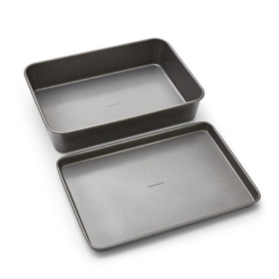 B&Q -  Oven Tray And Roasting Tin Set