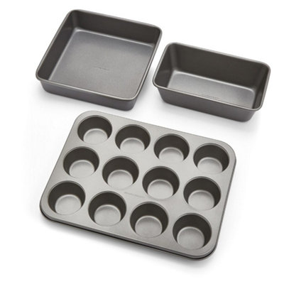 B&Q -  Muffin TinSquare Cake Tin And 2Lb Loaf Tin