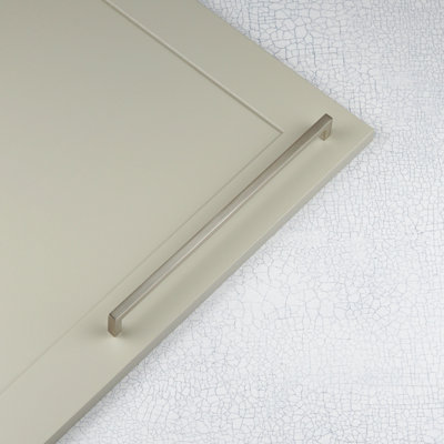 320mm Satin Nickel Cabinet Handle Grey Brushed Square Cupboard Door Drawer Pull Wardrobe Furniture Replacement Upcycle from B&Q
