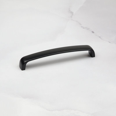 160mm Matt Black Cabinet Handle Curved Cupboard Door Drawer Pull Wardrobe Furniture Replacement Upcycle Dark Hardware from B&Q
