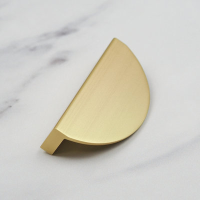 Brass Gold Half Moon Handle Semi Circle Cupboard Pull Kitchen Door Drawer Knob - Image 4