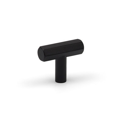 Matt Black Hexagon T-Bar Pull Cabinet Knob 40mm Upcycle Refurbish from B&Q