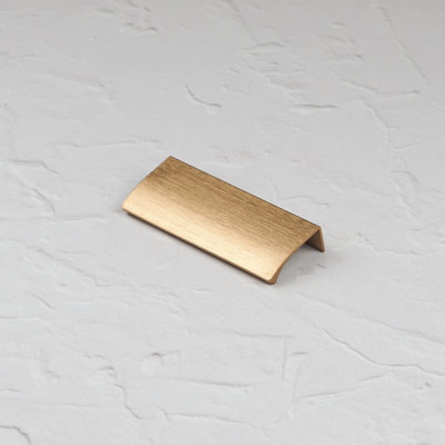  - 100mm Brushed Brass Profile Edge Cabinet Pull Cupboard Door Drawer Wardrobe Furniture