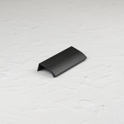  - 100mm Matt Black Profile Edge Pull Kitchen Cupboard Door Drawer Handle Knob Wardrobe Furniture Replacement