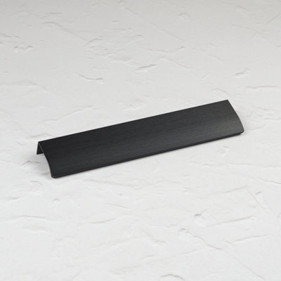  - 200mm Matt Black Profile Edge Pull Kitchen Cupboard Door Drawer Handle Knob Wardrobe Furniture Replacement