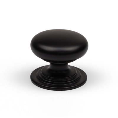 38mm Matt Black Cabinet Knob Kitchen Cupboard Door Drawer Pull Handle Wardrobe Furniture from B&Q