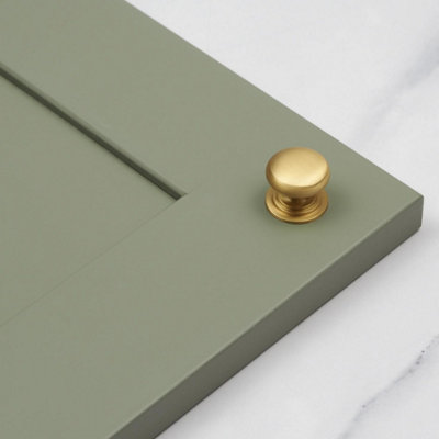 25mm Satin Brass Cabinet Knob Kitchen Cupboard Door Drawer Pull Handle Wardrobe Furniture from B&Q