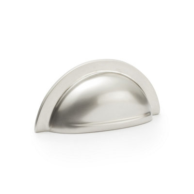 76mm Satin Nickel Cabinet Cup Handle Shell Kitchen Cupboard Door Drawer Pull Wardrobe Furniture from B&Q