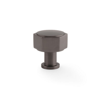 33mm Dark Bronze Hexagon Cabinet Knob Kitchen Cupboard Door Drawer Pull Handle Wardrobe Furniture Replacement from B&Q