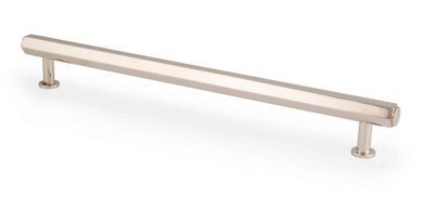 224mm Polished Nickel Hexagon Cabinet Handle Kitchen Cupboard Door Drawer Pull Wardrobe Furniture Replacement from B&Q