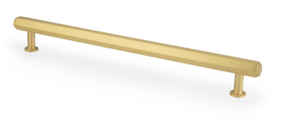 224mm Satin Brass Hexagon Cabinet Handle Gold Kitchen Cupboard Door Drawer Pull Handle Wardrobe Furniture Replacement from B&Q