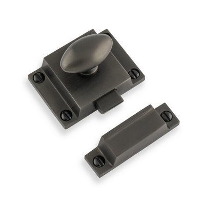 Dark Bronze Cabinet Latch Oval Knob Thumbturn Cupboard Door Drawer Furniture from B&Q