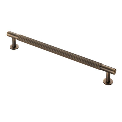 224mm Antique Brass Reeded T-Bar Handle from B&Q