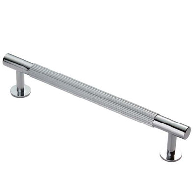 160mm Polished Chrome Reeded Handle from B&Q