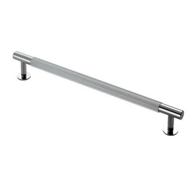 224mm Polished Chrome Reeded Handle from B&Q