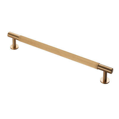 224mm Satin Brass Reeded Handle from B&Q
