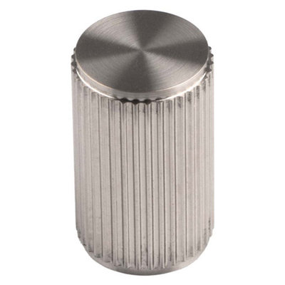 18mm Satin Nickel Reeded Cabinet Knob from B&Q