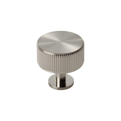 35mm Satin Nickel Reeded Cabinet Knob from B&Q