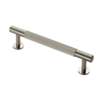 128mm Satin Nickel Reeded Handle from B&Q