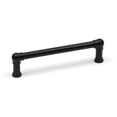 128mm Matt Black Cabinet Handle Kitchen Drawer Cupboard Industrial Pipe Pull