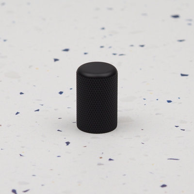  - Black Textured Cabinet Knob Round Matt Knurled Kitchen Cupboard Door Drawer Pull