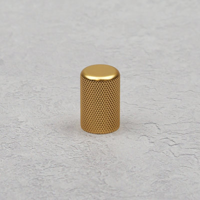  - Gold Textured Cabinet Knob Round Brass Knurled Kitchen Cupboard Door Drawer Pull