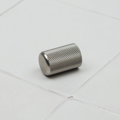  - Nickel Textured Cabinet Knob Round Grey Knurled Kitchen Cupboard Door Pull