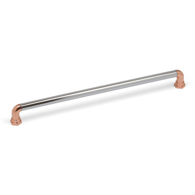 B&Q Silver/Grey Copper & Chrome Cabinet Handle Industrial Pipe 320Mm