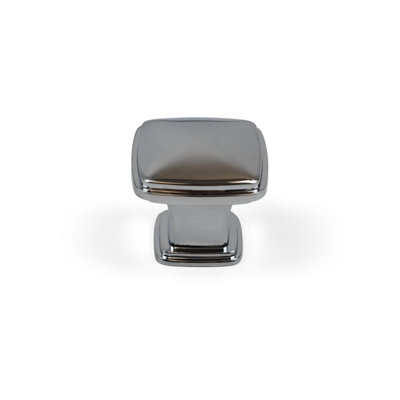 31mm Polished Chrome Square Cabinet Knob Kitchen Cupboard Door Drawer Pull Wardrobe Furniture Replacement Upcycle from B&Q