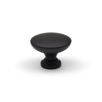 32mm Matt Black Cabinet Knob Round Button Disc Pull Kitchen Bathroom Renovation from B&Q