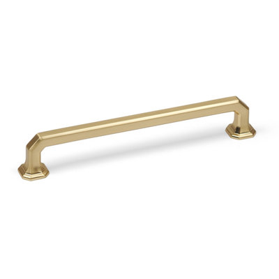 160mm Brushed Brass Octagonal Cabinet Handle Gold Cupboard Door Drawer Pull from B&Q