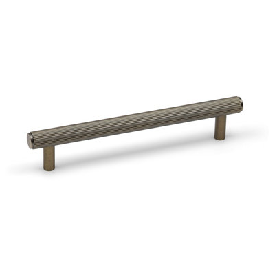 160mm Antique Brass Reeded T-Bar Cabinet Handle from B&Q