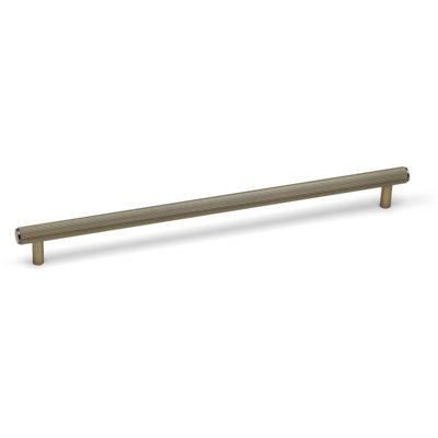 320mm Antique Brass Reeded T-Bar Kitchen Cabinet Handle from B&Q
