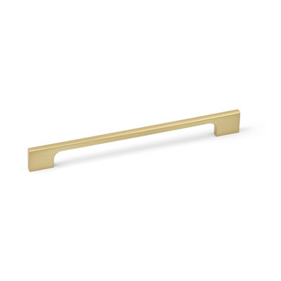 192mm Brushed Brass Handle Slim Gold Cabinet Cupboard Door Drawer Pull from B&Q