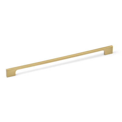 288mm Brushed Brass Handle Slim Gold Cabinet Cupboard Door Drawer Pull from B&Q