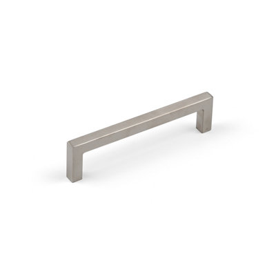 128mm Brushed Nickel Square Handle from B&Q