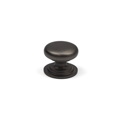 25mm Dark Bronze Cabinet Round Button Knob Pull Layered Mushroom from B&Q