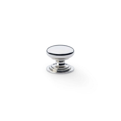 25mm Polished Nickel Cabinet Button Knobs Pulls Layered Mushroom Kitchen from B&Q