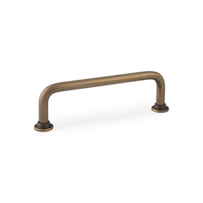 96mm Slim Antique Brass Cabinet Handle Curved Cupboard Door Drawer Pull from B&Q