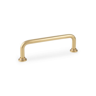 96mm Slim Polished Brass Cabinet Handle Curved Cupboard Door Drawer Pull from B&Q
