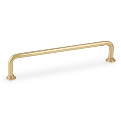  - 160mm Slim Polished Brass Cabinet Handle Curved Cupboard Door Drawer Pull