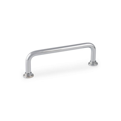 96mm Slim Polished Chrome Cabinet Handle Curved Cupboard Door Drawer Pull from B&Q