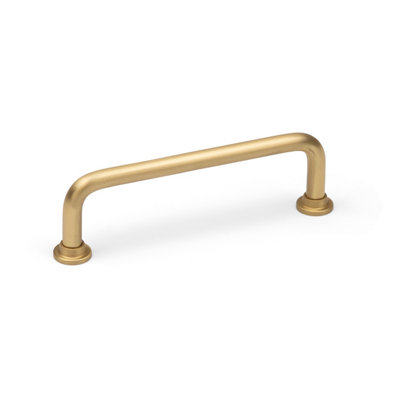 96mm Slim Satin Brass Cabinet Handle Curved Cupboard Door Drawer Pull from B&Q