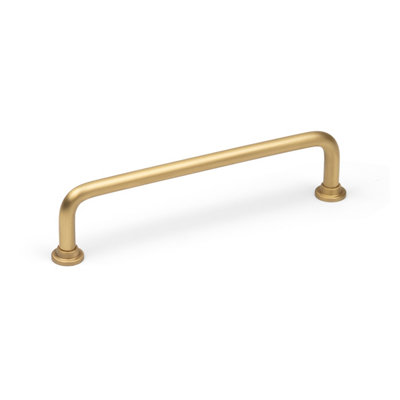 128mm Slim Satin Brass Cabinet Handle Curved Cupboard Door Drawer Pull from B&Q