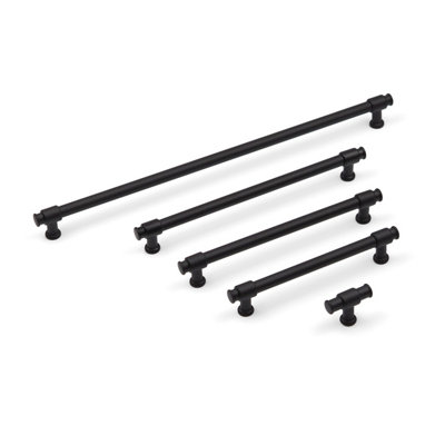 128mm Matt Black Cabinet Pull Industrial Pipe Cupboard Door Drawer Pull