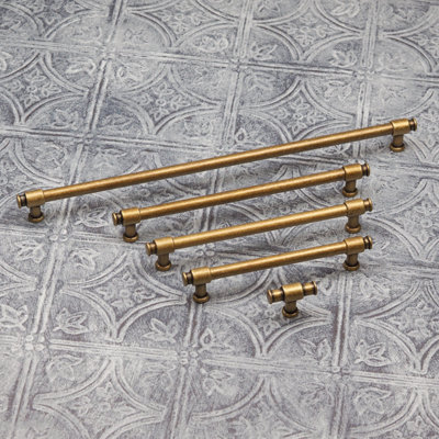 40mm Antique Brass Cabinet Pull Knob Industrial Pipe Cupboard Door Drawer Handle from B&Q