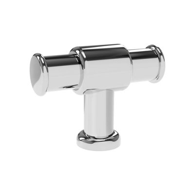 40mm Polished Chrome Cabinet Pull Silver Knob Industrial Pipe Cupboard Door Drawer Handle T-Bar from B&Q