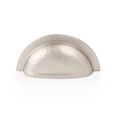 76mm Satin Nickel Hammered Cup Handle